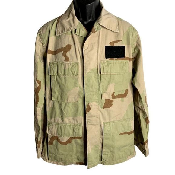 US Army Military BDU Uniform Shirt M Desert Sand Camo Combat Buttons Pockets - Picture 1 of 6